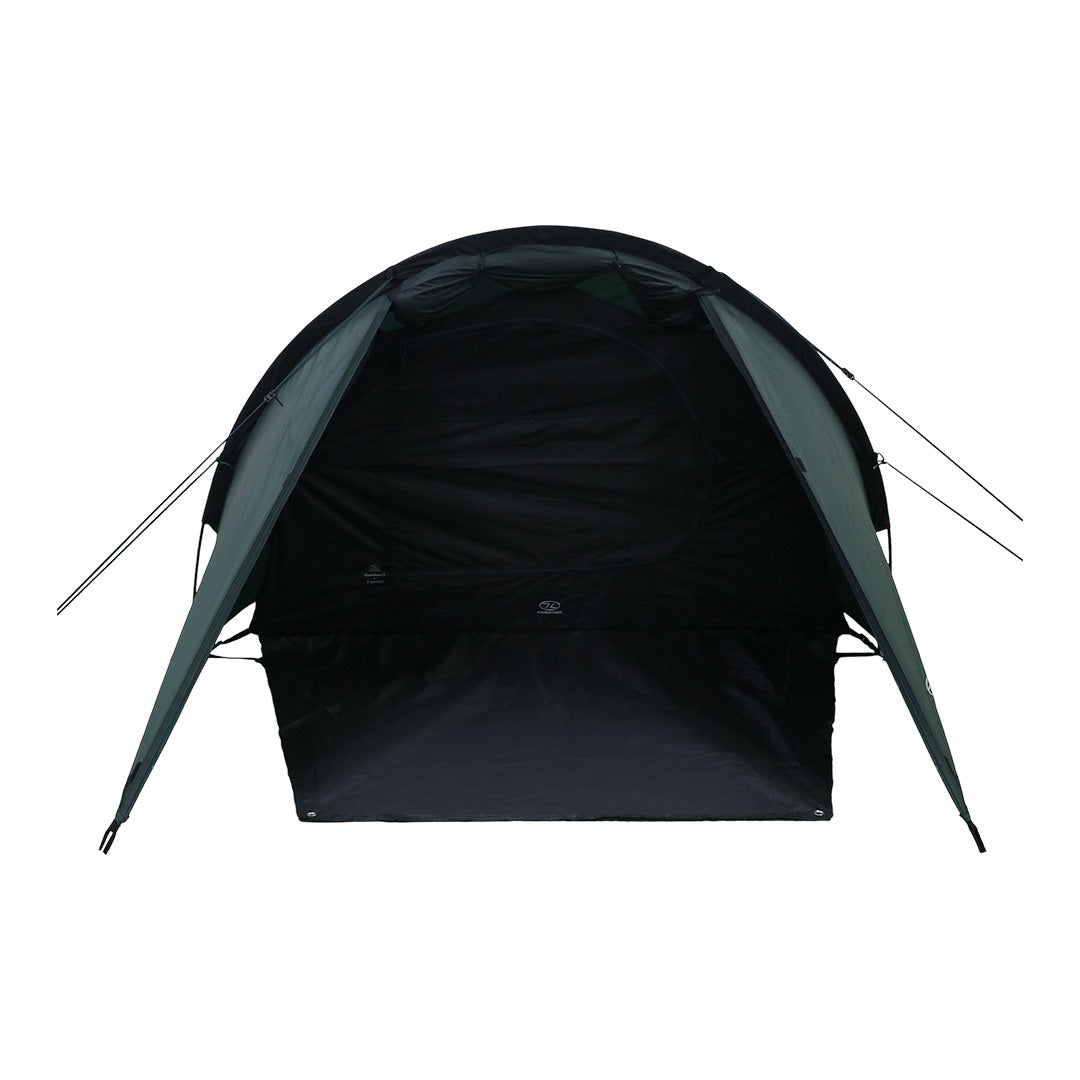 Two-person Highlander camping tent with compact pack size and quick-pitch design