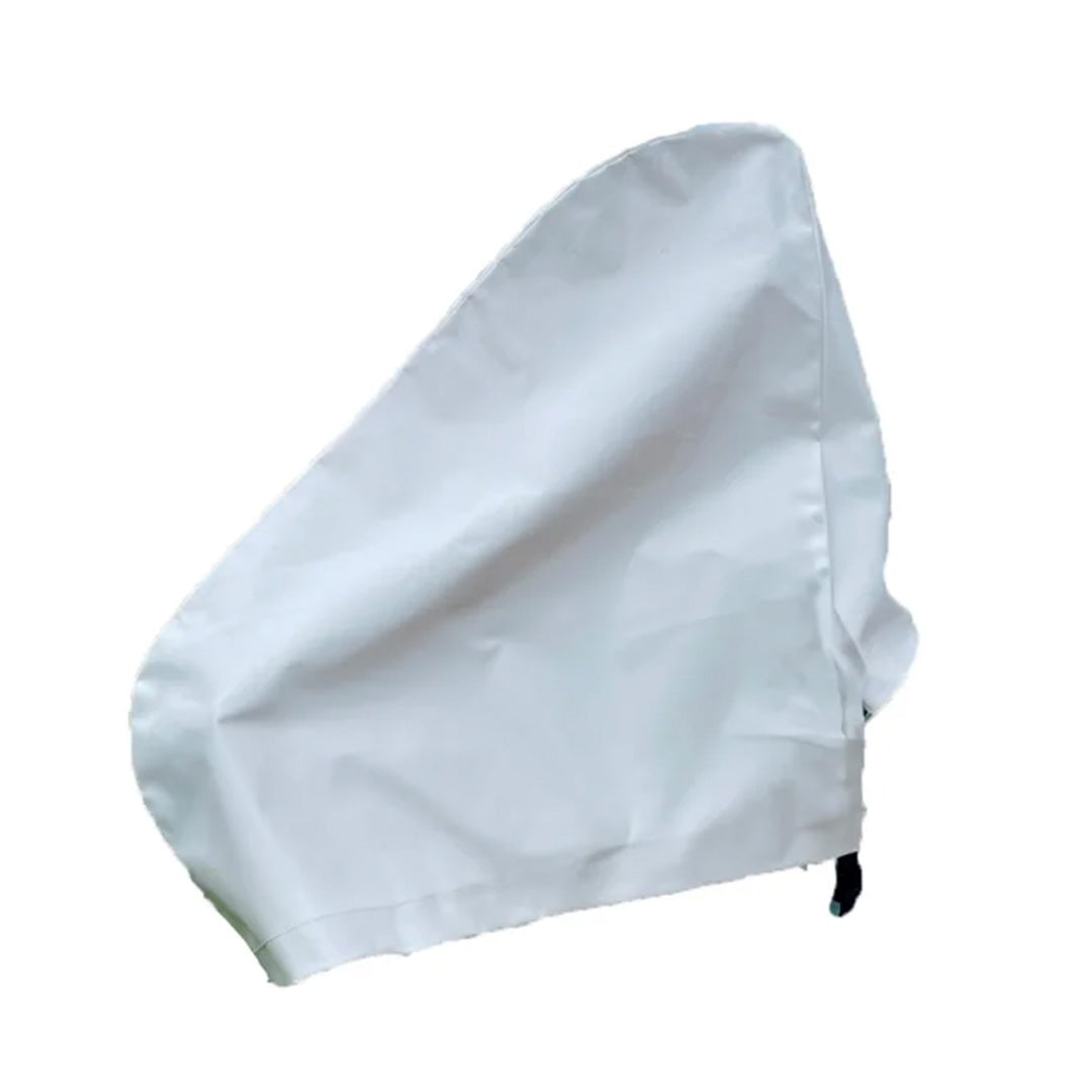 HTD white faux leather caravan hitch cover Q007340WH with securing strap and buckle