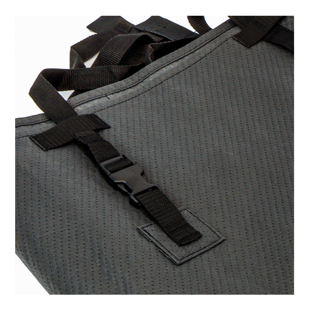 Durable caravan towing cover with easy buckle system for secure attachment