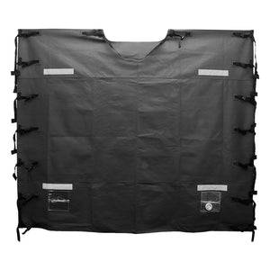 Leisurewize caravan front towing cover with LED lights and reflectors for improved road visibility.