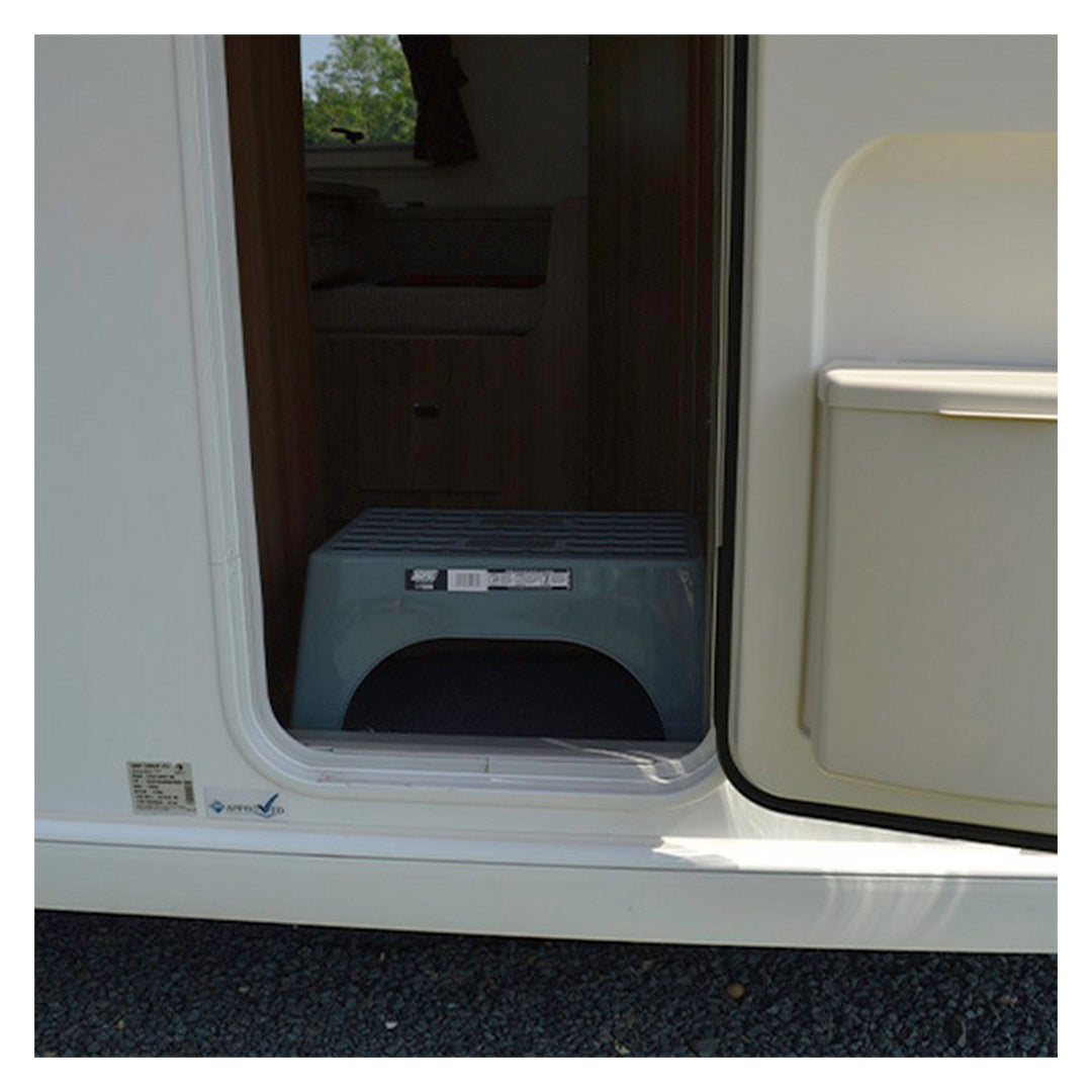 Maypole grey plastic caravan step 235mm high with large stable feet