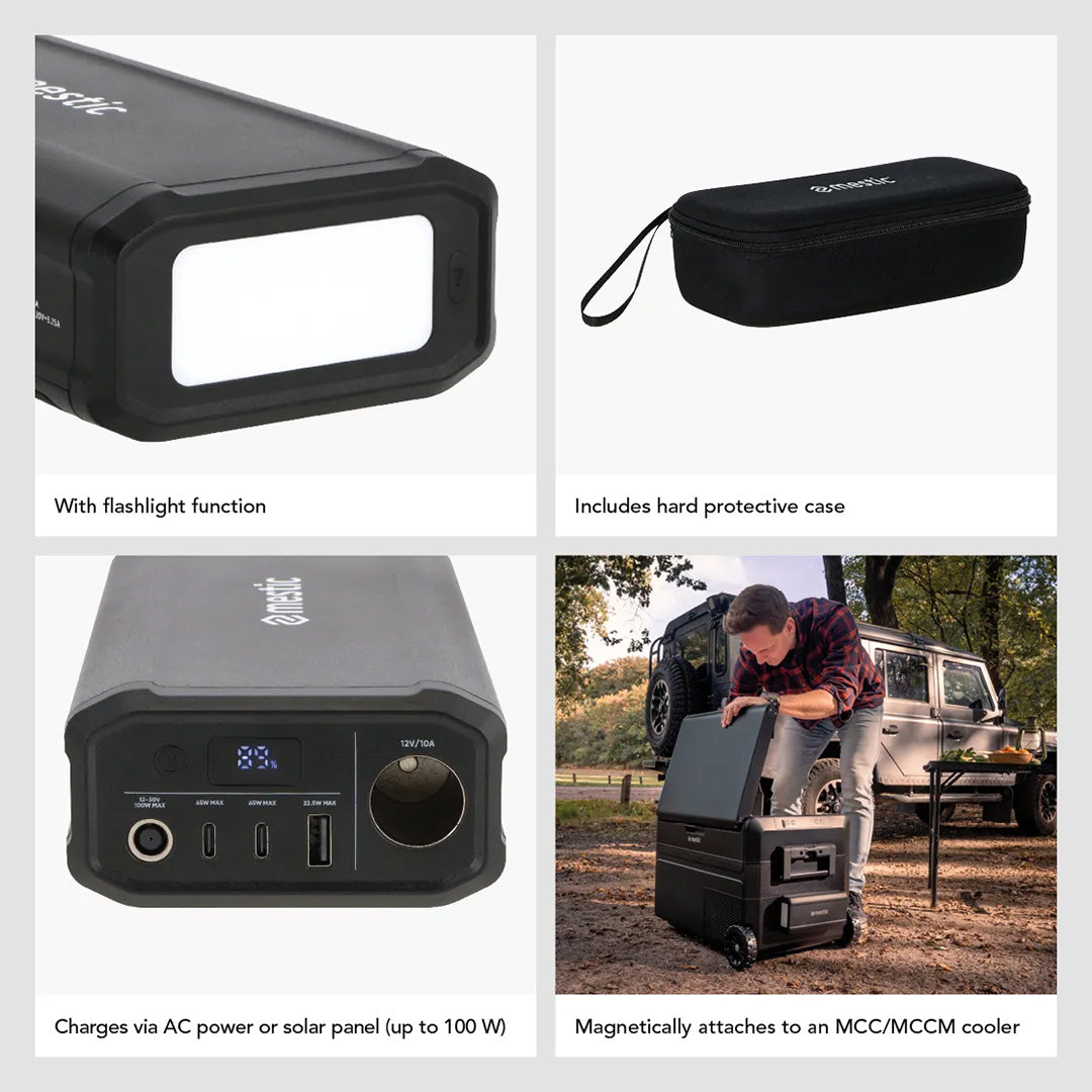 Mestic 1512430 cooler power bank with USB-C ports solar input and 12V cigarette output