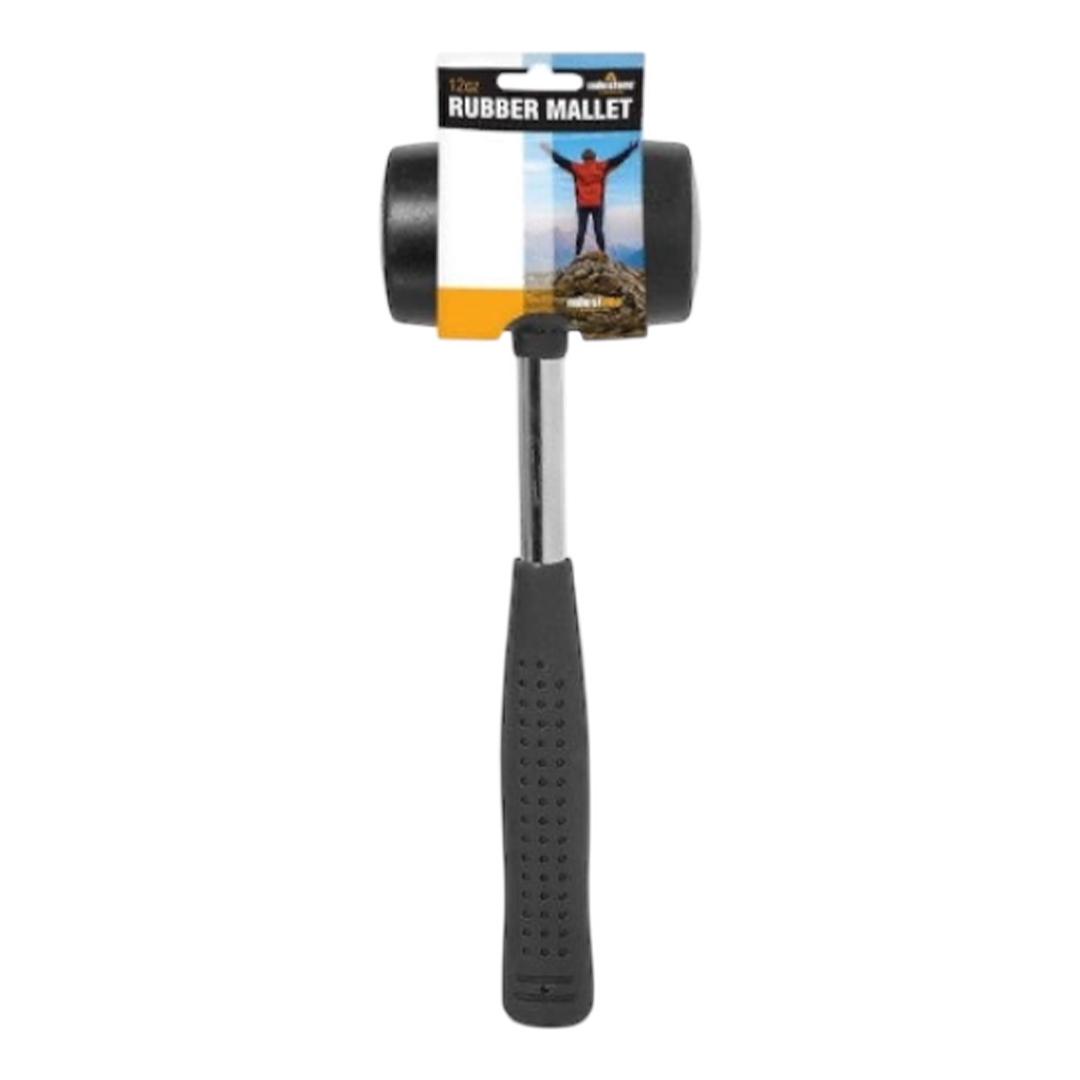 milestone camping 12oz rubber mallet with steel handle for tents and awnings