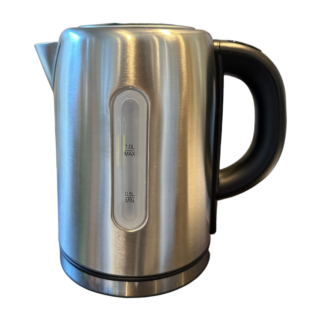 Stainless steel 1L travel kettle – low energy, compact, cordless design