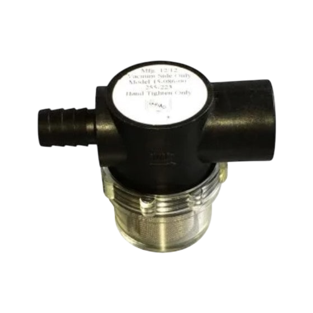 Durable Shurflo 1/2" barb screw-on filter 255-223 for secure water connections
