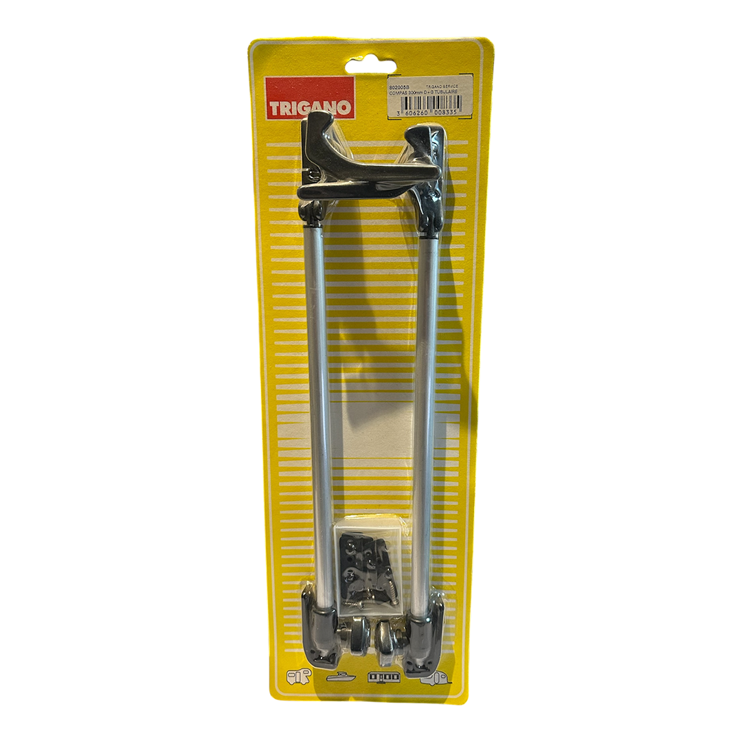 Trigano 300mm caravan tube window stay with secure lever lock for easy adjustment.