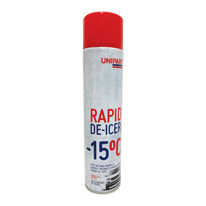 Unipart 600ml De-Icer Spray for cars, vans, and motorhomes – removes ice quickly