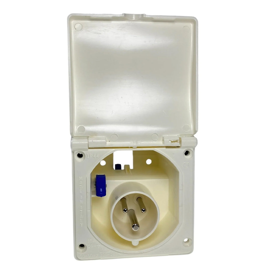 W4 Flush Electrical Mains Inlet - White
