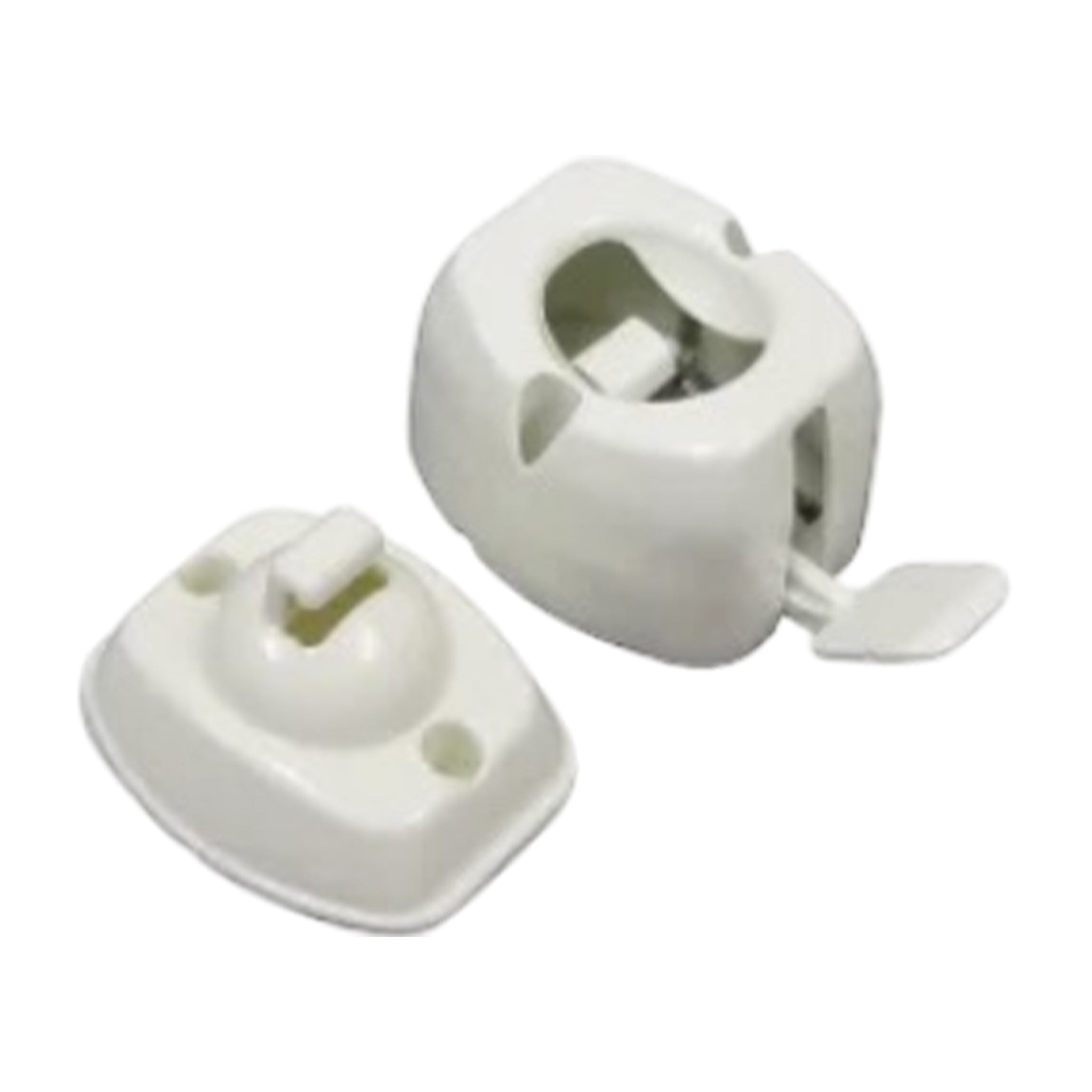 W4 lever release door retainer catch in white for caravan and motorhome doors