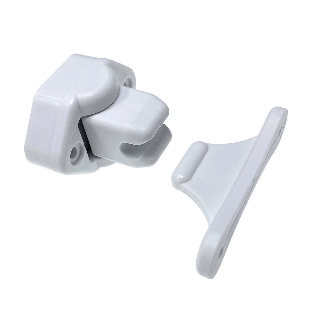 W4 Pivoted Veneta white door retainer 37874 for caravan and motorhome doors